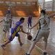 Фото Федерации баскетбола КР. Команды "Динамо Бишкек" и "Токмок" в матче четвертого тура чемпионата КР