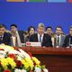 Фото ИА «24.kg». Вице-премьер-министр Олег Панкратов, Алмазбек Атамбаев и министр иностранных дел Эрлан Абдылдаев 