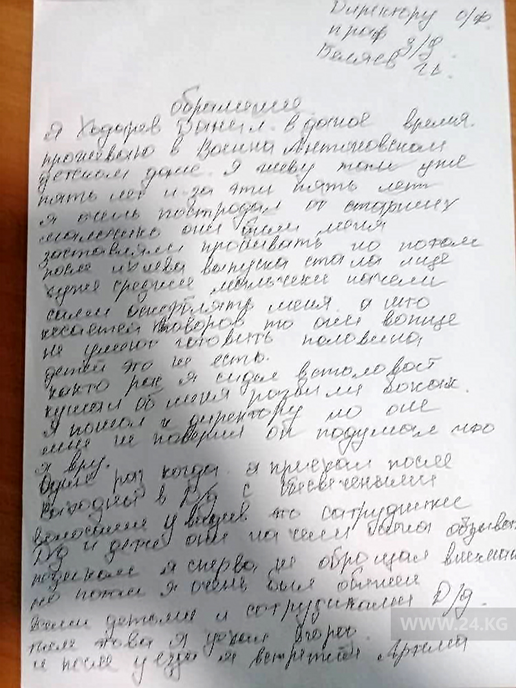 Жалоба заведующей детского сада от родителей на агрессивность ребенка образец заполнения