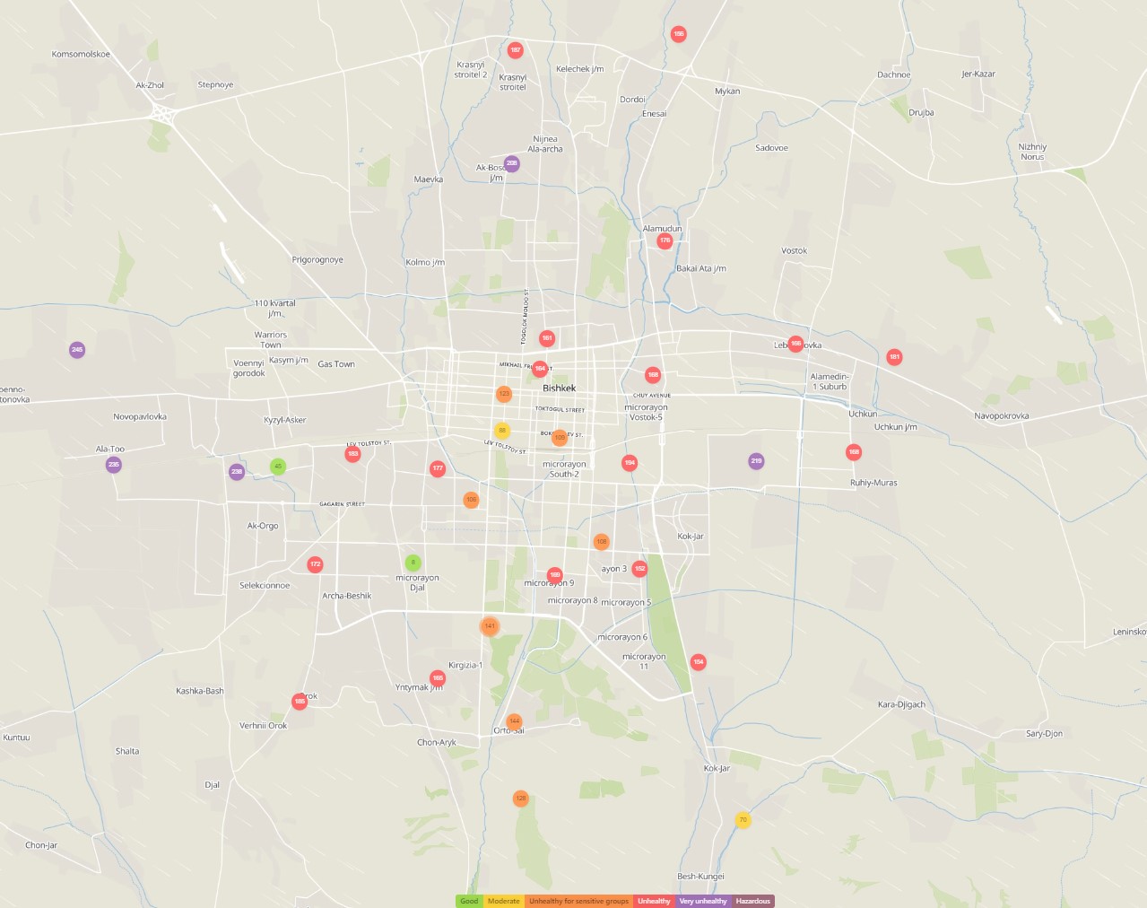 Карта загрязнения воздуха алматы онлайн