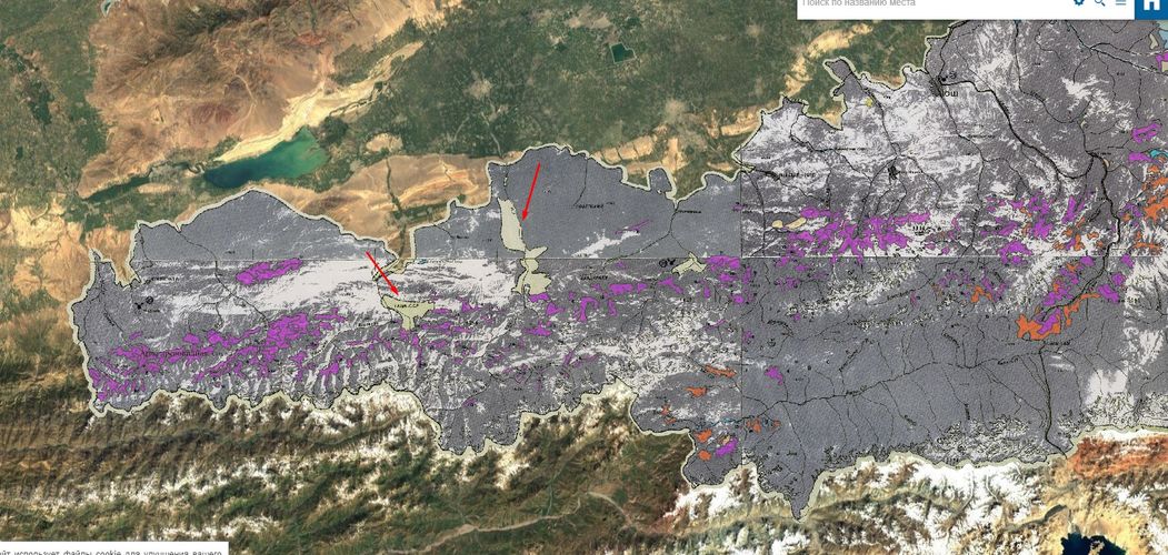 Кыргызстан карта со спутника