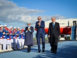 President of Turkey Recep Tayyip Erdoğan arrives in Kazakhstan on state visit