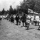 Фото ЦГА КФФД КР. Первомайская демонстрация. В первых рядах разыскные собаки, 1934 год