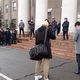 Фото читателя 24.kg. К зданию столичной мэрии вышли недовольные назначением и. о. мэра Бактыбека Кудайбергенова
