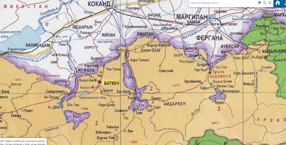 Карта таджикистан 1924 году