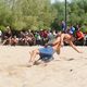 Фото ГАМФКиС. Состязания среди мужчин по пляжной борьбе в рамках традиционных Иссык-Кульских игр