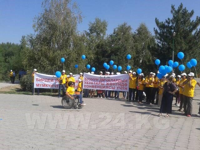 Фото ИА «24.kg». Марш ЛОВЗ в защиту Конвенции о правах инвалидов