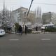 Фото пресс-службы УПСМ. В Бишкеке водитель Subaru Legacy врезался в электрический столб