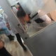 Фото читателя. В поликлинике Кара-Балты пациентка разбила стекло в двери кабинета врача