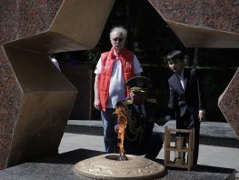 Ош&nbsp;шаарына Москвадан &laquo;Өчпөс оттун&raquo; бөлүкчөсү алып келинди
