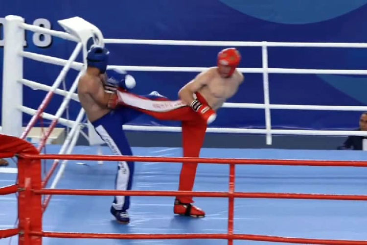 Фото из архива С.Дубова. На чемпионате Азии по кикбоксингу. 2018 год