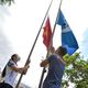 Фото пресс-службы мэрии. В Бишкеке подняли флаг Кыргызстана в честь годовщины Московской Олимпиады