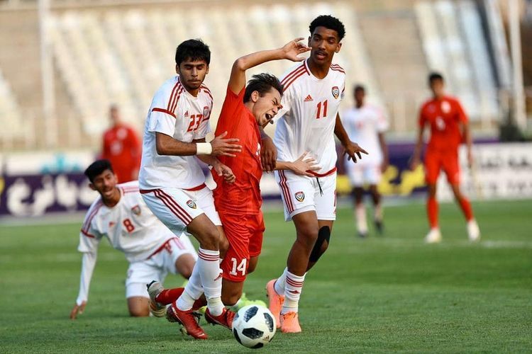 Team of Kyrgyzstan defeats UAE at qualification for 2020 AFC Cup 24.KG