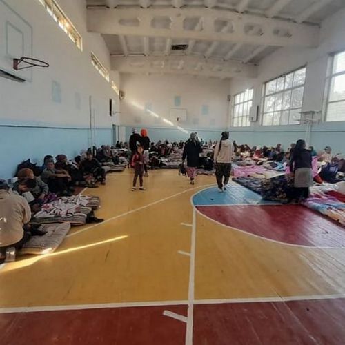 Фото МЧС. Пункт временной эвакуации жителей Баткенской области