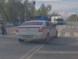 Милицейская машина едва не&nbsp;сбила детей на&nbsp;пешеходном переходе в&nbsp;селе Ленинском
