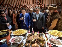  Sadyr Japarov shows Tron founder Kyrgyz nomadic traditions
