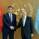 Фото пресс-службы президента КР. Сооронбай Жээнбеков встретился с Генеральным секретарем ООН Антониу Гутерришем