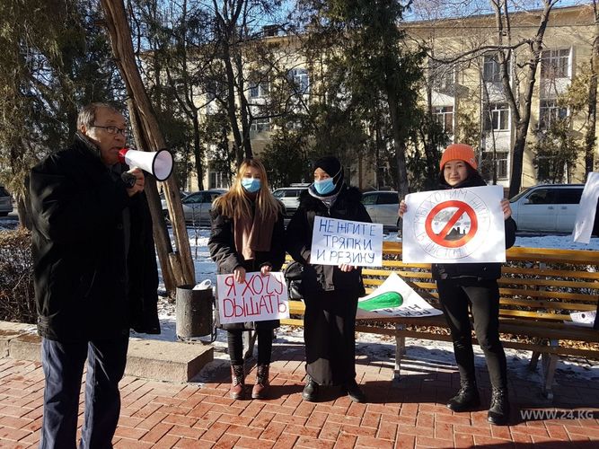 Фото 24.kg. Активисты вышли на акцию протеста