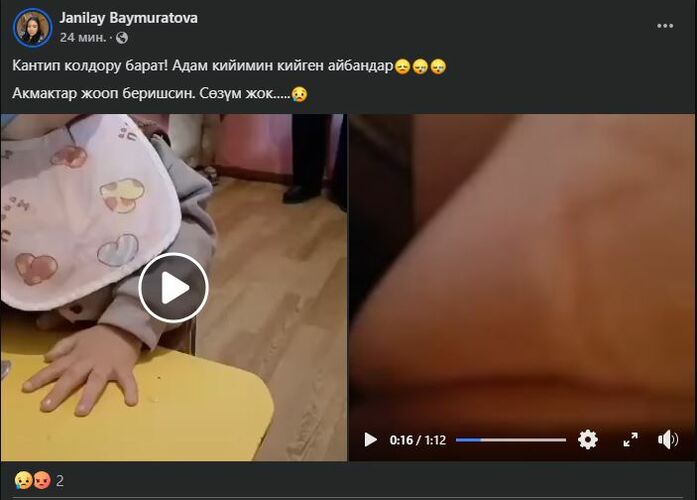 скриншот публикации на Facebook