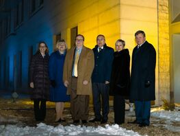 U.S. Embassy in Bishkek lights up its building in colors of Ukraine flag