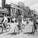 Фото ЦГА КФФД КР. Велосипедисты на демонстрации, 1946 год